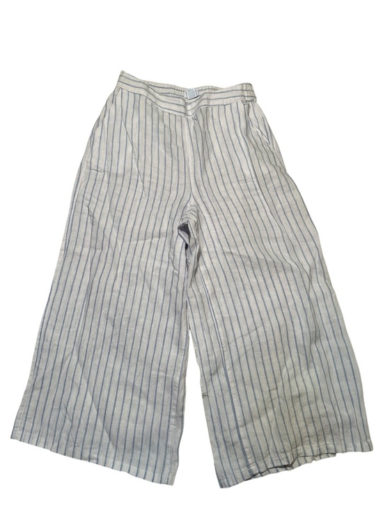 Martha Stewart Pants - Martha Stewart Collection Women's Size Large Pull On Wide Leg Pant White Blue